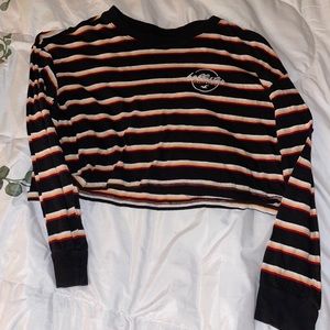 Hollister stripped long sleeve crop top